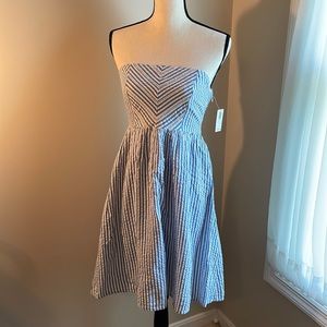 Strapless Seersucker Dress